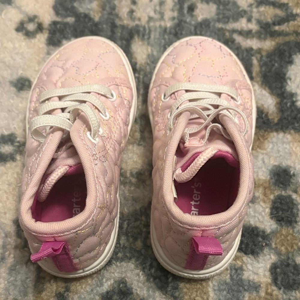 Carter's Light Pink Quilted Heart Sneakers- Size 7